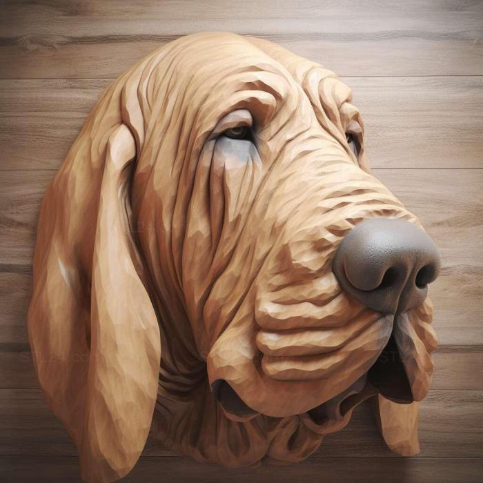 Nature and animals (Bloodhound dog 4, NATURE_664) 3D models for cnc